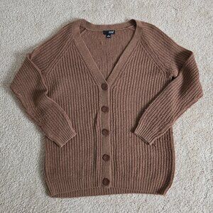 Brown/ Tan Chunky knit cardigan sweater